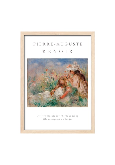 Pierre Auguste Doğal Ahşap Çerçeveli Poster, Dekoratif Sanatsal Duvar Tablosu
