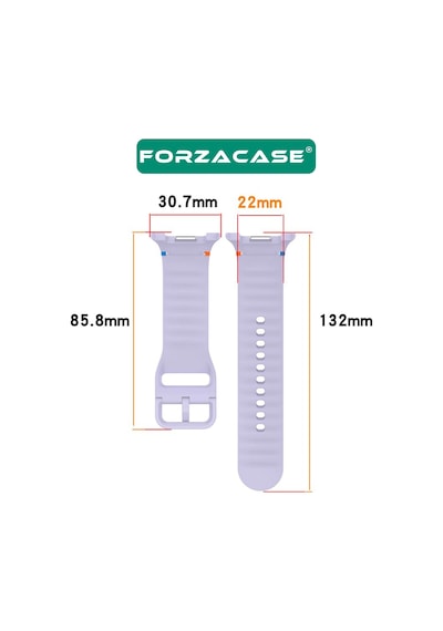 Forzacase Samsung Galaxy Watch 8 44 Mm İle Uyumlu Tokalı Silikon Kordon Kayış - Fc1092