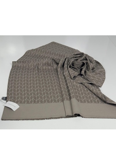 Armanda Cotton Monogram Desen Şal - 3098-1015 Kahverengi