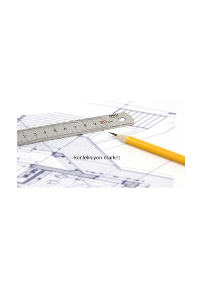 Çift Taraflı Paslanmaz Çelik Metal Cetvel 30 CM Metal