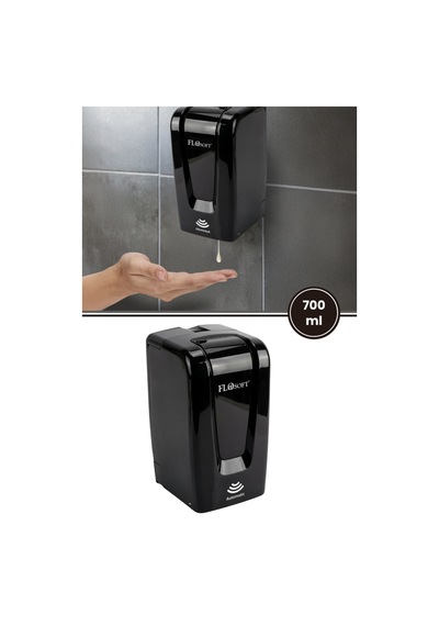 Vera Otomatik Sıvı Sabunluk Ve Dezenfektan Verici 700ml, Fotoselli Sensörlü Sabunluk F208 Siyah