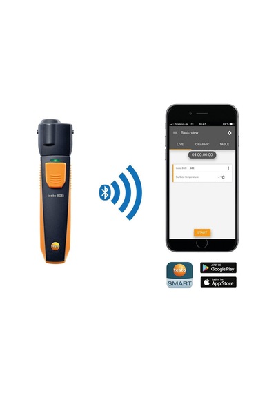 Testo 805i Akıllı Lazerli Sıcaklık Ölçer Ekransız