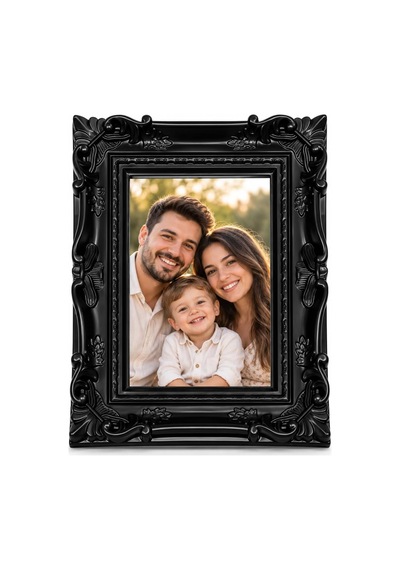 Dekoratif Barok Fotoğraf Çerçevesi 10x15 Cm Fotoğraf Uyumlu, Klasik Çerçeve, Masaüstü Ve Duvar Kullanımı