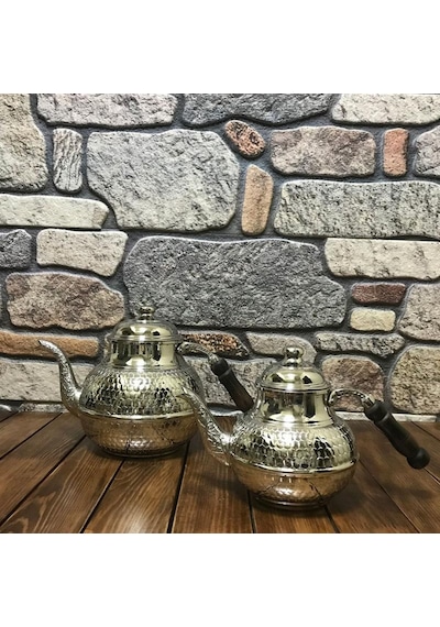 Bal Peteği Modelli Bakır Çaydanlık, B15152 Gümüş