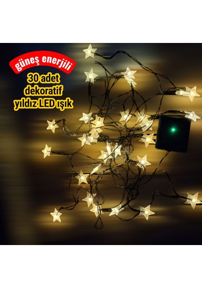 Upway Güneş Enerjili 30 Led Yıldız Dekoratif Işık Dış Mekan İçin Su Geçirmez Led 7m Gün Işığı