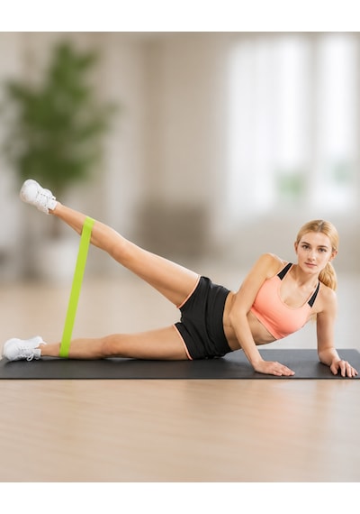 Pilates Direnç Lastiği Fitness Yoga Ve Evde Spor İçin Çok Amaçlı Bant - Lisinya Yeşil