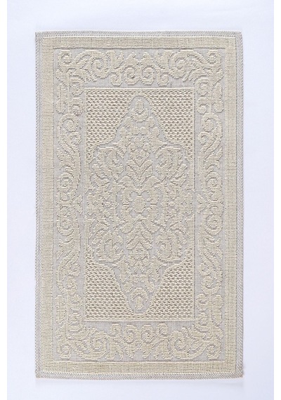 2 Li Bukle Banyo Takımı Banyo Tekstili/modern/doğal/sade/şık Kaymaz Taban -1071 Krem