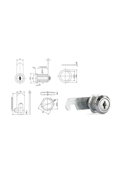 Canex Mandallı Çekmece Kilidi Nikel 20 Mm