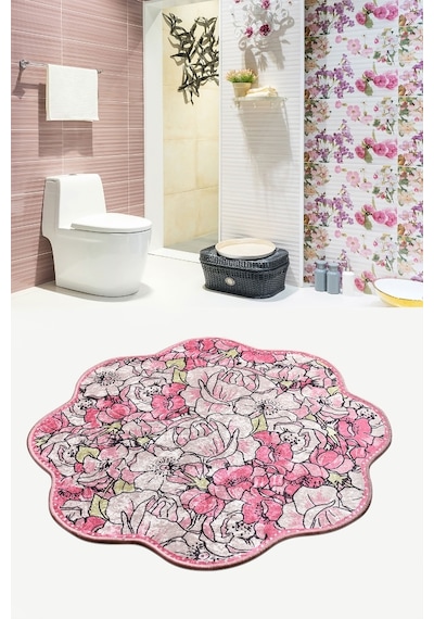 Rosa Pink Shape Djt 140 Cm Banyo Paspası Klozet Takımı Çok Renkli