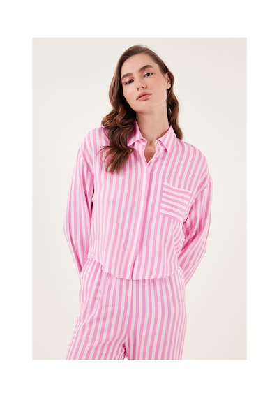 Lela Desenli Rahat Kesim Bol Paça Yazlık Bayan Pijama Takımı 6110014 Pembe
