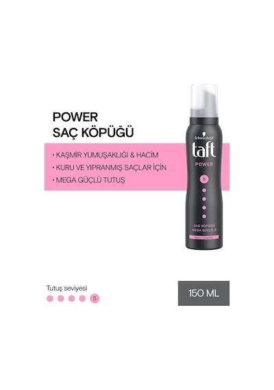 Taft Power Kaşmir Köpük 150 Ml X 2 Adet set-hnkl-2225-1359
