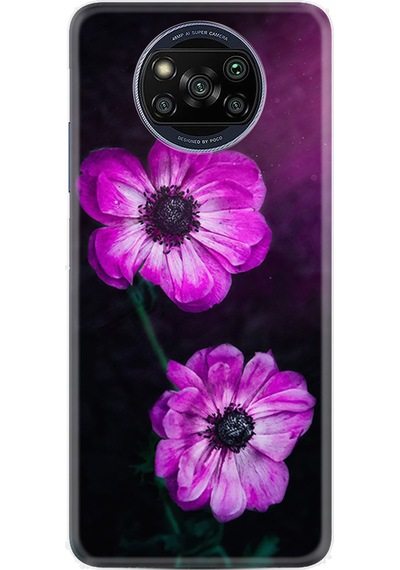 Xiaomi Poco X3 Kılıf Resimli Desenli Silikon Platinium Series Çiçekler 1869