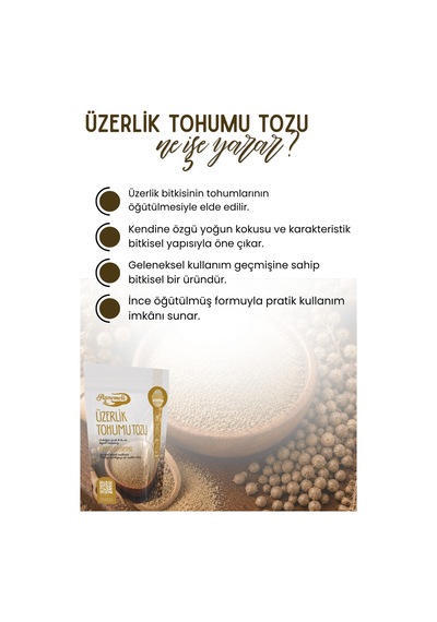 Üzerlik Tohumu Tozu 250 Gr İnce Öğütülmüş Üzerlik, Peganum Harmala, Bitkisel Toz