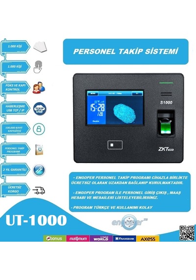 ZK TECO S1000 PARMAKİZİ PERSONEL TAKİP SİSTEMİ PROGRAM DAHİL