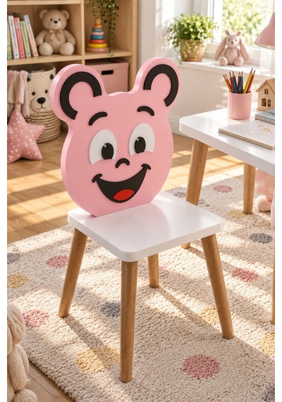 Sulorahome Pembe Happy Face Figürlü Çocuk Sandalyesi
