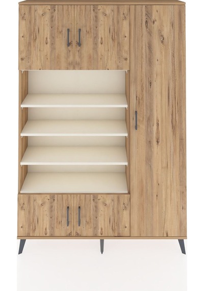 Arges Dolap 11 Raflı 5 Kapaklı 132x30x195 Çam-çam/aytaşı Çam