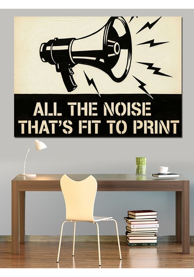 "all The Noise" Gramofon Dekoratif Kanvas - Mdf Ahşap Tablo