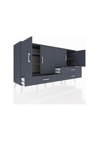 Hyperion Konsol 5 Raflı 3 Çekmeceli 4 Kapaklı 176x44x99 Antrasit- Antrasit-antrasit Hyperion Konsol 5 Raflı 3 Çekmeceli 4 Kapaklı 176x44x99 Antrasit- Antrasit-antrasit