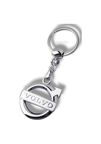 Yüksek Kaliteli Volvo Logolu Metal Araç Anahtarlık, Çift Yönlü Logo, Hediyelik Araba Anahtarlık