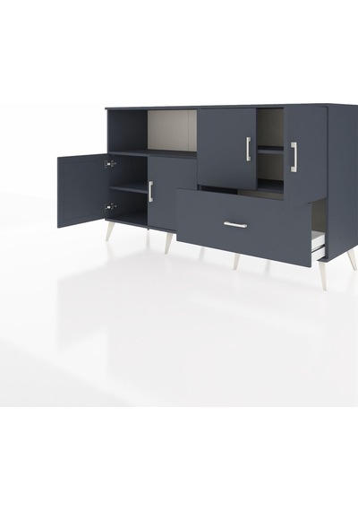 Hyperion Konsol 4 Raflı Tek Çekmeceli 4 Kapaklı 176x44x99 Antrasi Antrasit-antrasit Hyperion Konsol 4 Raflı Tek Çekmeceli 4 Kapaklı 176x44x99 Antrasi Antrasit-antrasit