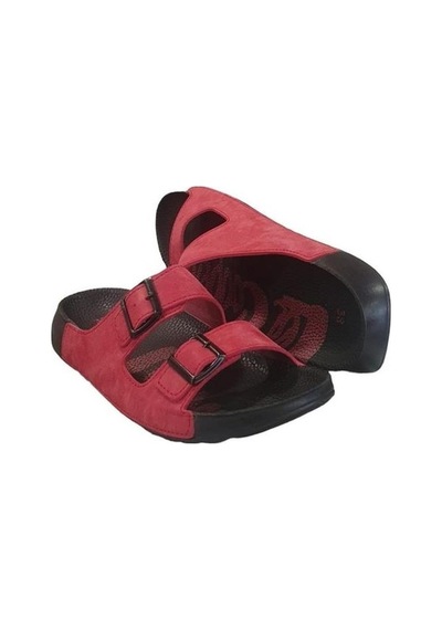 Lee Cooper Orthopedix 2013 Çift Bantlı Suya Dayanıklı Tokalı Unisex Terlik Kırmızı