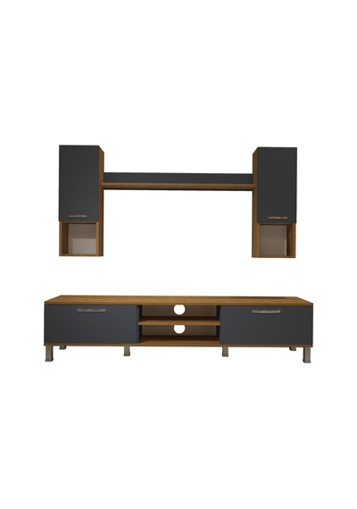 Decoraktiv Eko 5da Mdf Dvd Krom Ayaklı Tv Ünitesi Tv Sehpası Pera - Antrasit
