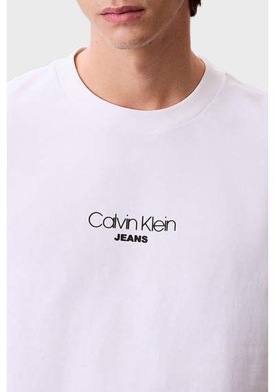 Calvin Klein Pamuklu Relaxed Fit Bisiklet Yaka Logolu T Shirt Lv04rc851gyaa Erkek T Shirt Lv04rc851g Yaa Beyaz