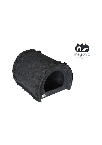 Keçe Kedi Evi Demonte, Yıkanabilir, Taşınabilir Kedi Kulübesi Şirin Gri