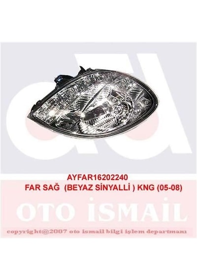 AYFAR 202240 FAR SAĞ + SİNYAL KANGOO 03-08 BEYAZ ELEKTRİKLİ MOTOR