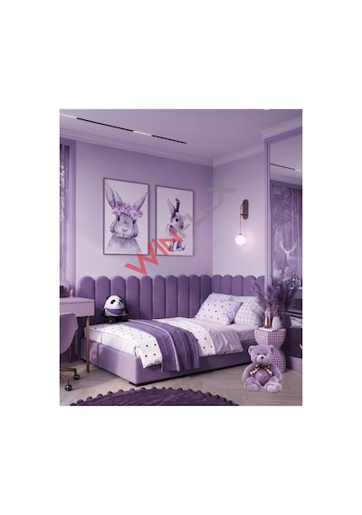 Winflex Yatak Başlık ,duvar Ve Oda Dekorasyon Panel 10adet- 15x100cm Mor 100 x 150 CM