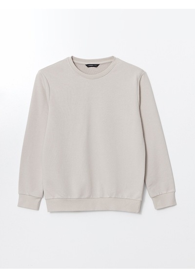 Lcwaıkıkı Basic Gri Bisiklet Yaka Uzun Kollu Erkek Sweatshirt