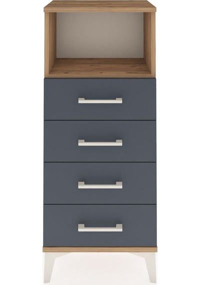 Arges Komodin Tek Raflı 4 Çekmeceli 44x30x106 Çam-antrasit Çam
