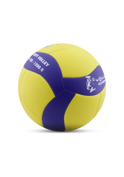 Voleybol Topu SuperSoft Yapıştırma Soft Touch Yumuşak Yüzey 18 Panel 5 Numara Sarı - Mavi