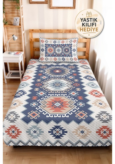 Etnik Geometrik Mavi Pike Takımı - Bohem Kilim Desenli Mercan Bej 160x220 Cm Kapitone Yatak Örtüsü Kışlık Misk Yumuşaklığı Etnik Geometrik Mavi Pike Takımı - Bohem Kilim Desenli Mercan Bej 160x220 Cm Kapitone Yatak Örtüsü Kışlık Misk Yumuşaklığı