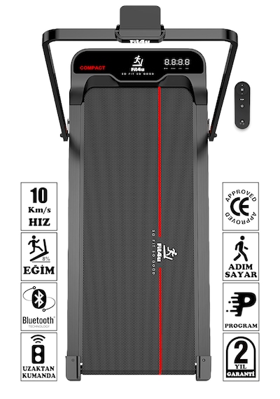 Ce Belgeli, Bluetooth Uygulama Eğim Ayarlı Uzaktan Kumandalı 10km Hız Katlanabilir Koşu Bandı