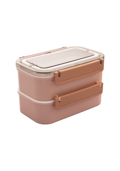 Paslanmaz Çelik 1600ml Lunch Box Pembe 3 Adet Çok Renkli