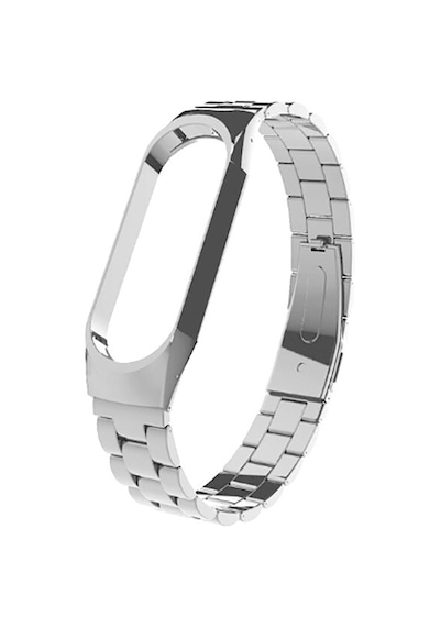 Ekılıf - Xiaomi Mi Band 3 Uyumlu - Kordon Metal Kordon Krd-05 - Gümüş