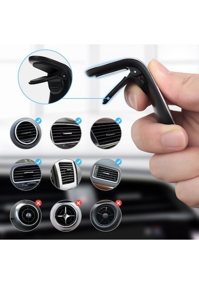 Buffer Havalanndırma Izgarasına Takılabilen Mandallı Mıknatıslı Oto Araç Içi Manyetik Telefon Tutucu Diğer