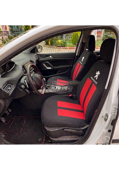 Peugeot Oto Koltuk Kılıfı Peugeot 307 Koltuk Kılıfı Peugeot 306 Kılıf Kırmızı-Siyah
