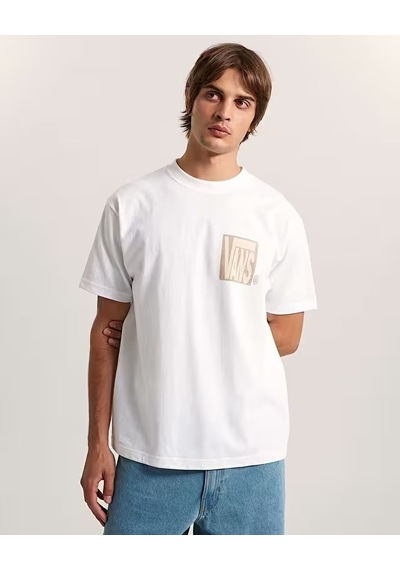 Vans Stretch Stack Crackle Ss Tee Erkek Beyaz T-shirt - Vn000swe