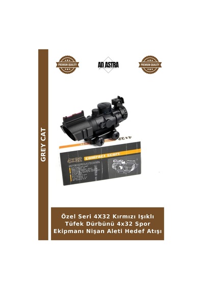 Özel Seri 4x32 Kırmızı Işıklı Dürbünü 4x32 Spor Ekipmanı Nişan Aleti Hedef Atışı