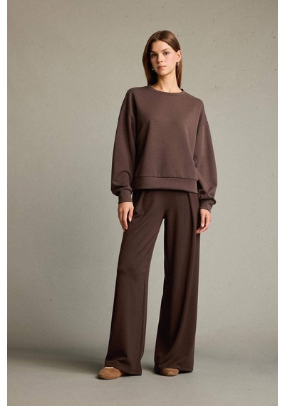 Defacto Bisiklet Yaka Modal Sweatshirt G2913ax25aubn336 Kahve