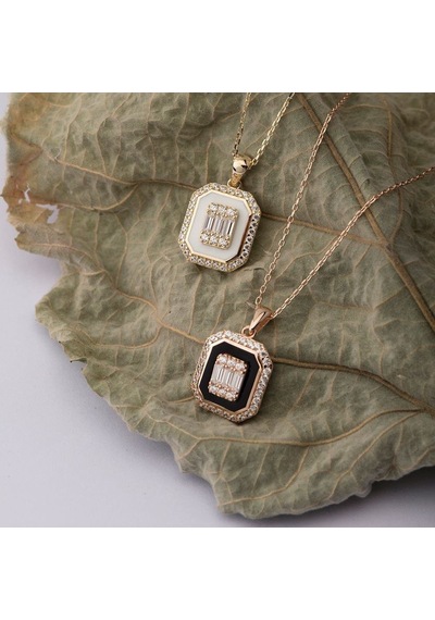 Baget Altın Kolye 14K Gold Mineli
