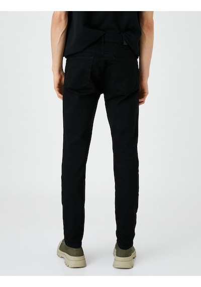 Koton Skinny Fit Kot Pantolon - Michael Jean Siyah 4wam40239nd Siyah