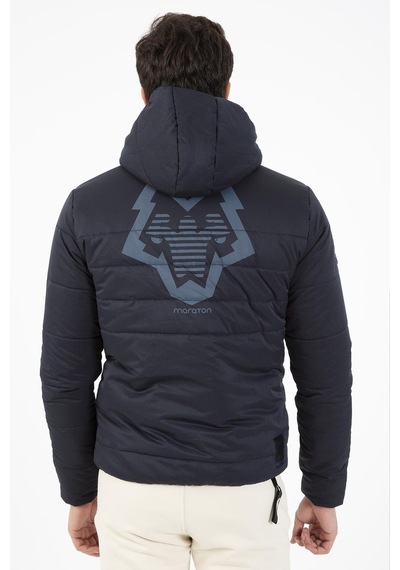 Maraton Sportswear Regular Erkek Kapşonlu Uzun Kol Basic Lacivert Mont 21264-lacivert Lacivert