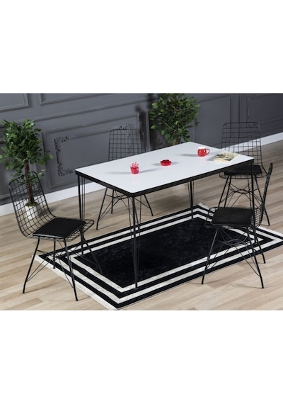 Avvio Arya 4 Kişilik 80x120 Yemek Masası Takımı-mutfak Masası Takımı- Düz Beyaz Oval Kenar Beyaz Avvio Arya 4 Kişilik 80x120 Yemek Masası Takımı-mutfak Masası Takımı- Düz Beyaz Oval Kenar Beyaz