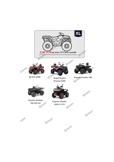 Gri Atv Brandası, Xl Beden, Koruma Örtüsü, Güneşten Korur, Su Geçirmez, Dayanıklı