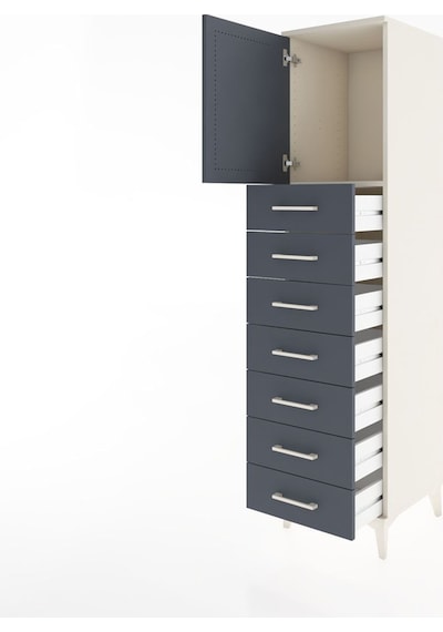 Hyperion Dolap Tek Raflı 7 Çekmeceli Tek Kapaklı 44x44x182 Aytaşı-antrasit Aytası