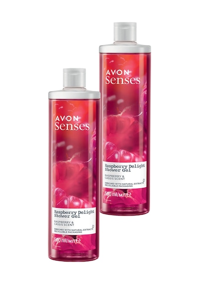 Avon Senses Rapsberry Delight Frambuaz ve Frenk Üzümü Kokulu Duş Jeli 2 x 500 ML