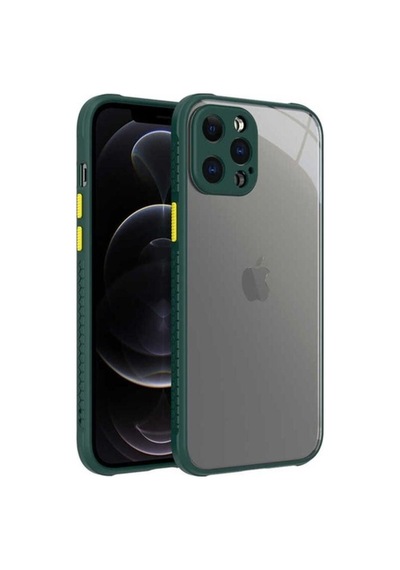 Apple Uyumlu iPhone 12 Pro Max Kılıf Zore Kaff Kapak Koyu Yeşil